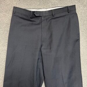 Ralph Lauren Dress Pants Mens 34x32 Navy Blue Checkered Career Business Casual